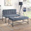 Banc industriel gris avec revêtement doux pour le style chambre à coucher en velours et atmosphère relaxante