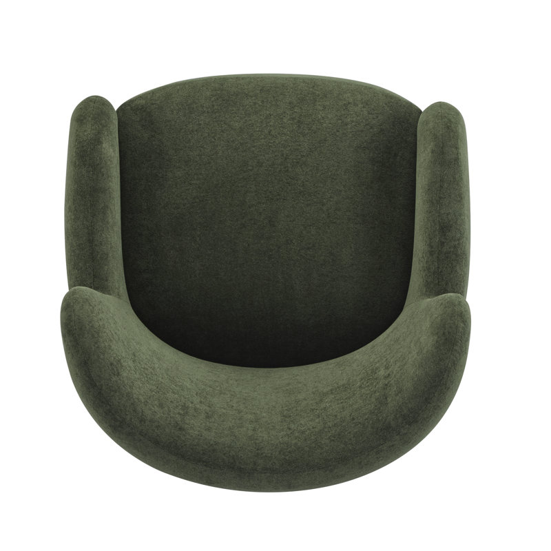 Reshami Wing Back Fabric Upholstered Accent Chair, Olive Green