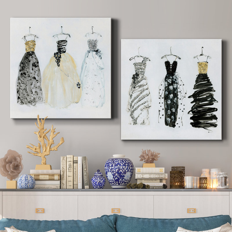 Bling Night out I - ensemble de 2 toiles tendues, H 16 po x l 32 po x P 1 po