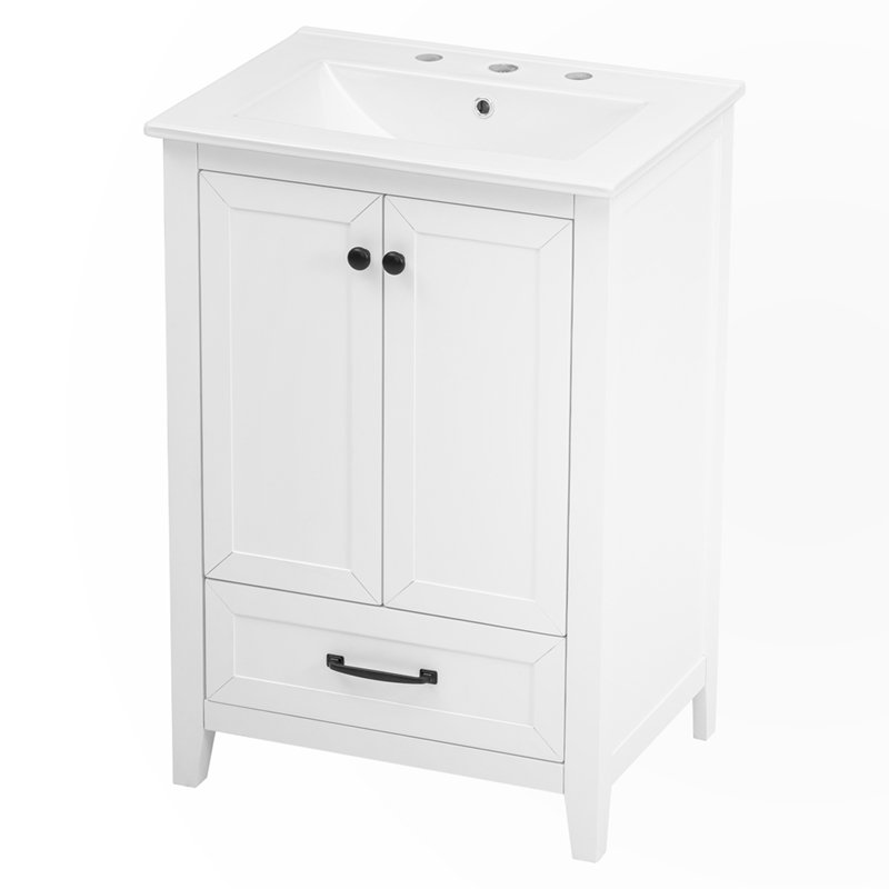 Armoire de salle de bain avec tiroir et porte