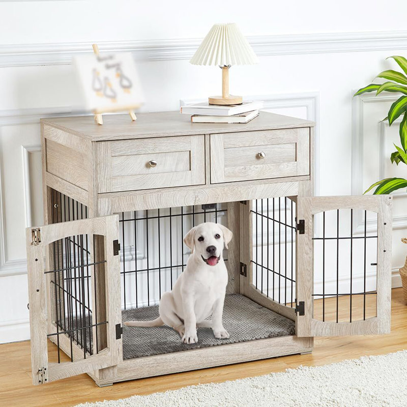 Niche pour chien Fanechka, Gris, H 32,1 po x l 23,6 po x P 31,5 po