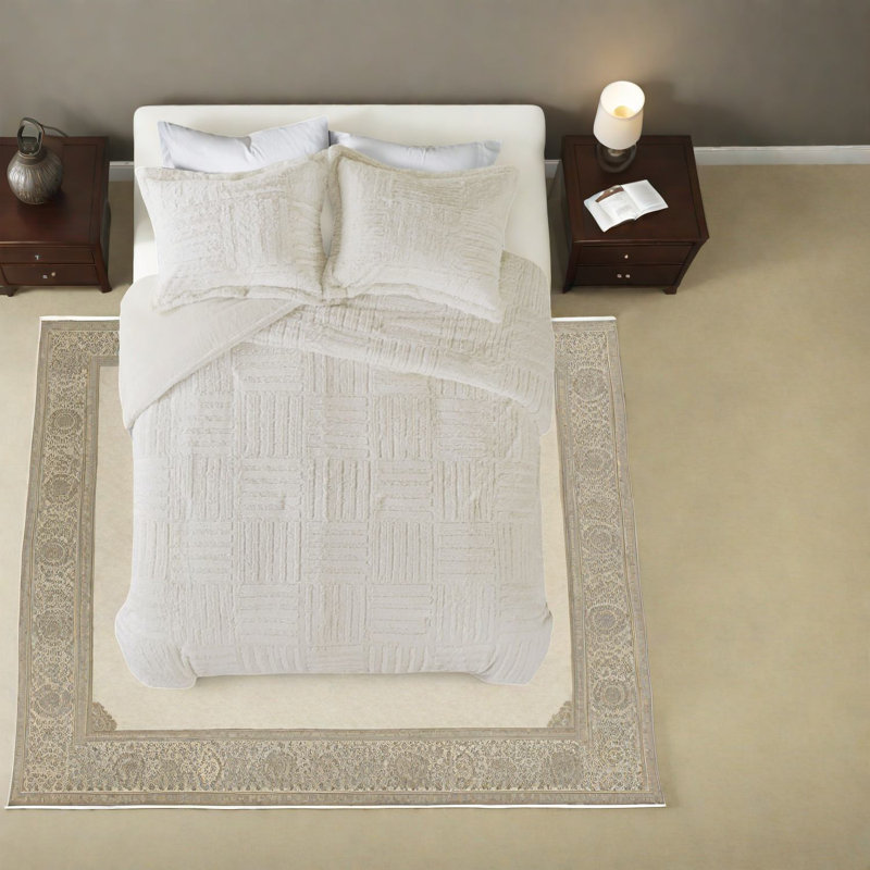 Ensemble de literie luxueux en fausse fourrure, taille simple, confort moderne texturé pour la maison
