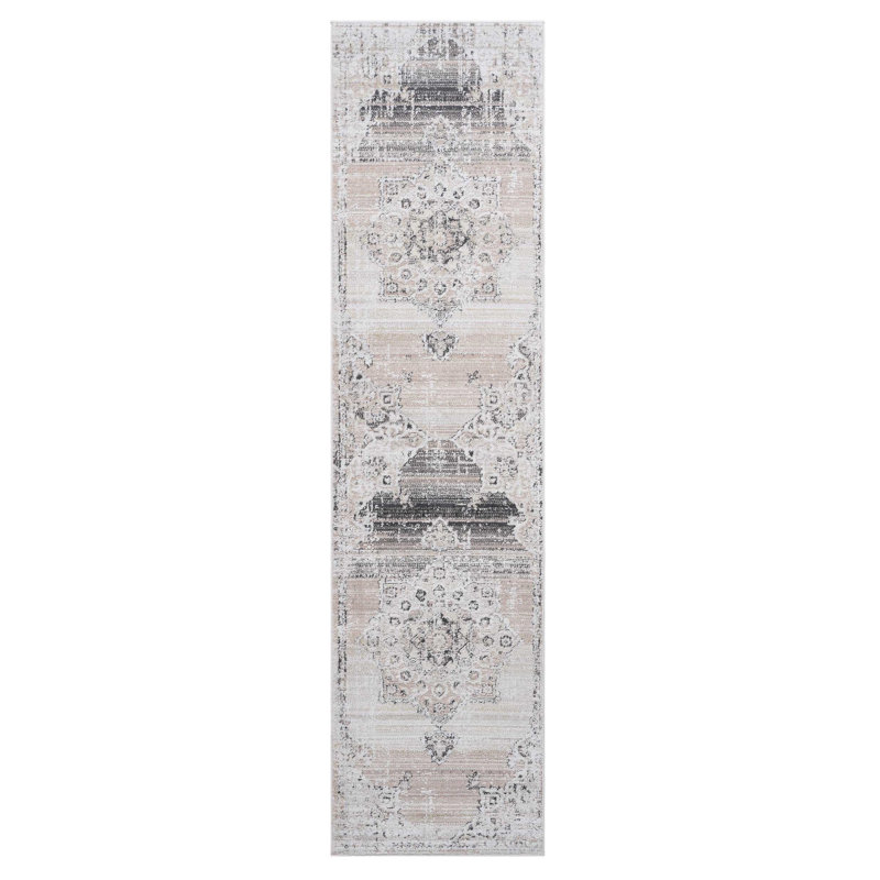 Loom & 2X8 Cream/Beige Medallion Area Rug. Non-Shedding, Stain-. Ideal For Home Decor. Living Room, Bedroom, Dining. Pet Approved. Medium Pile Non-Shedding Stain . Fits Stylish, And Pet-.