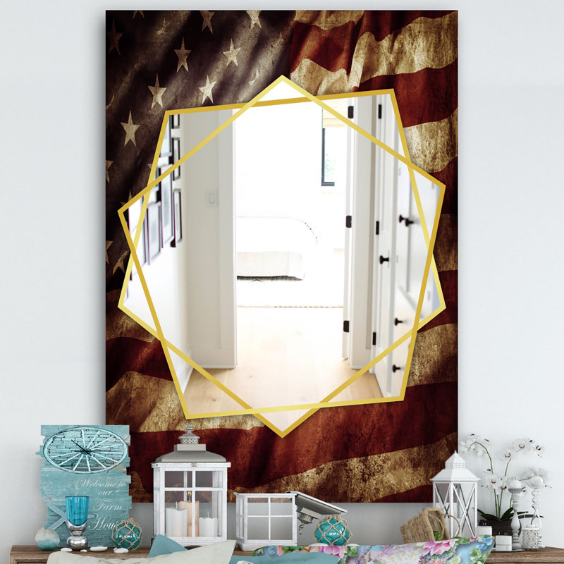 Miroir mural bohème et éclectique American Flag, H 39,4 po x l 29,5 po