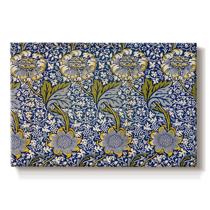 Floral Textile/Wallpaper Design (Blue and Yellow)-William Morris-Gallery Wrapped Canvas-c. late 19th Century, 8 x 12