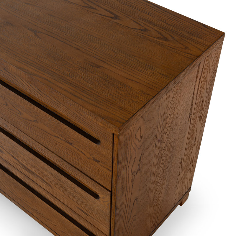 Tobiette 6 Drawer Wood Dresser, Medium Oak