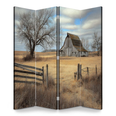 Cloison pliante 4 panneaux Royal Rustic Farmhouse Vintage Barn Country Field
