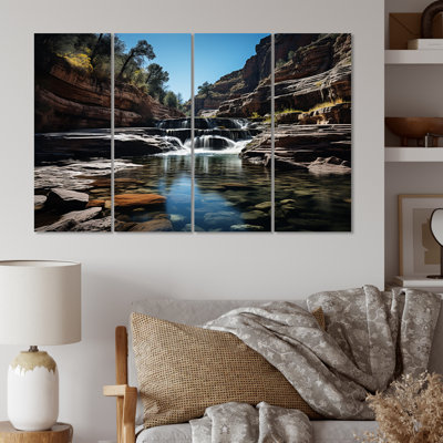 Canyon Ephemeral Waterfalls Landscape & Nature Wall Decor on Metal