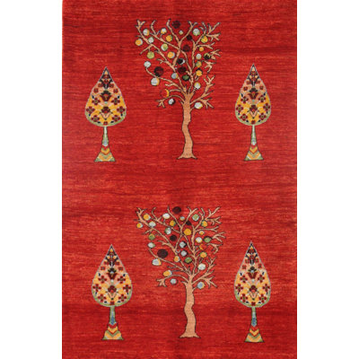 Tapis rouge / or 3 pi 3 po x 5 pi Lilynn