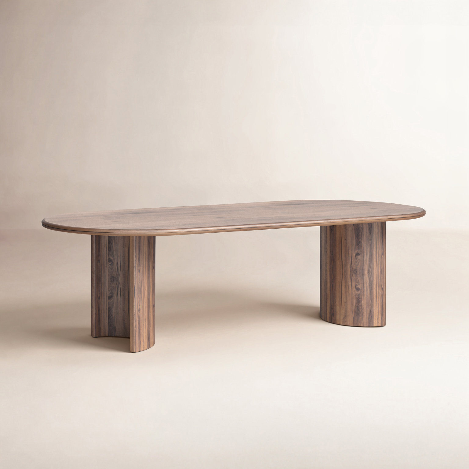 Haiden 94'' Double Pedestal Dining Table, Seasoned Brown Acacia, 30" H x 94" W x 42" D