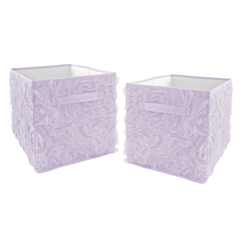 Bac de rangement en tissu Rose Lace, Mauve
