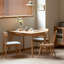 Table de salle à manger extensible en chêne massif naturel avec pieds en diagonale et table télescopique avec glissière en métal, pour accueillir 6 à 8 personnes en bois (couleur claire)