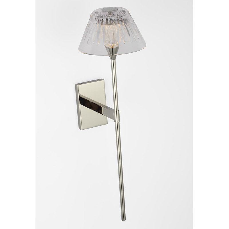 Waterford Blaze Sconce with Clear Crystal, Polished Nickel, 19" H x 5.75" W x 7.75" D