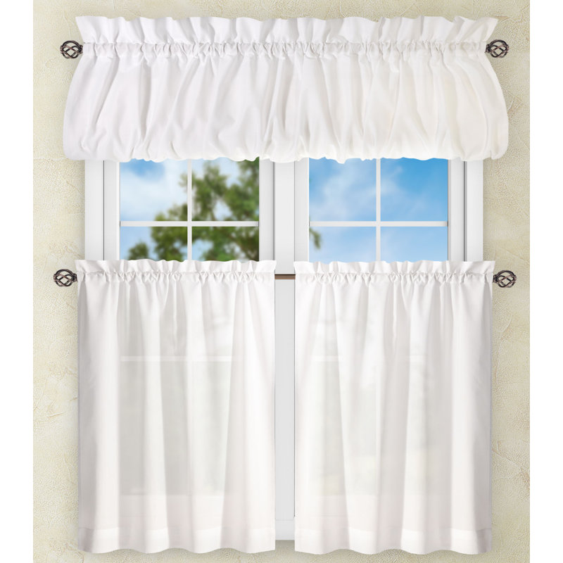 Ellis Tailored Cafe Curtain, 56" W x 30" L, Navy