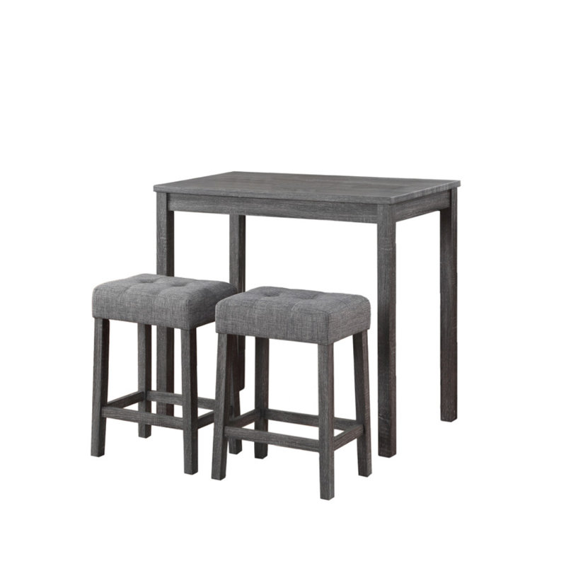 Ensemble de table bistro 3 pièces 42 po Lux, Gris, Grey