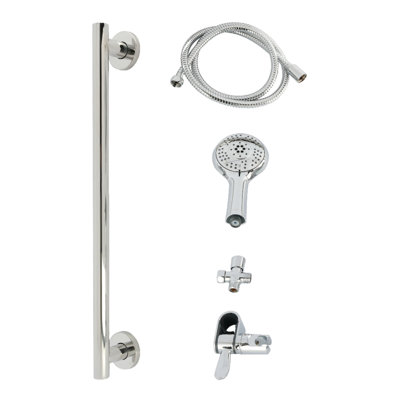 Kingston Brass Made To Match Shower System With Slide/Grab Bar And Hand Shower