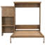 Grand lit escamotable avec tablettes de rangement et conception à persiennes - Lit mural peu encombrant, couleur bois-1114186043