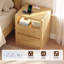 Table de chevet moderne en bois pour chambre à coucher avec station de charge, table de bout à 2 tiroirs l 19,7 po pour le salon-1704170102