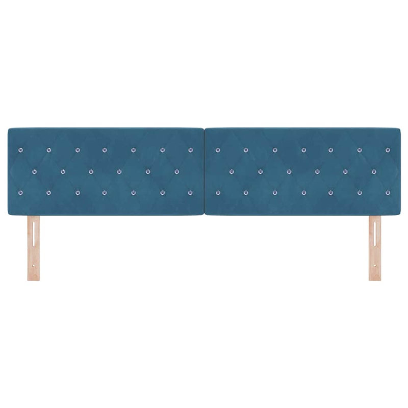  Velvet Headboard Argyle With Headboard Velvet, 88cm H x 180cm W x 7cm D, Dark Blue