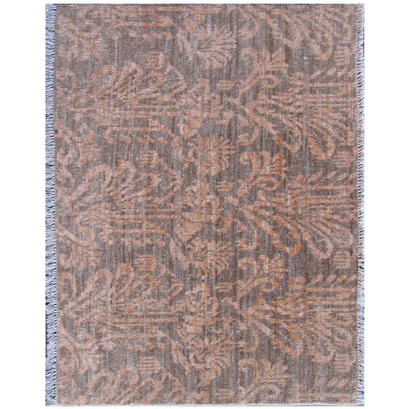 Rectangle 77 cm x 51 cm Geometric Hand Knotted Area Rug