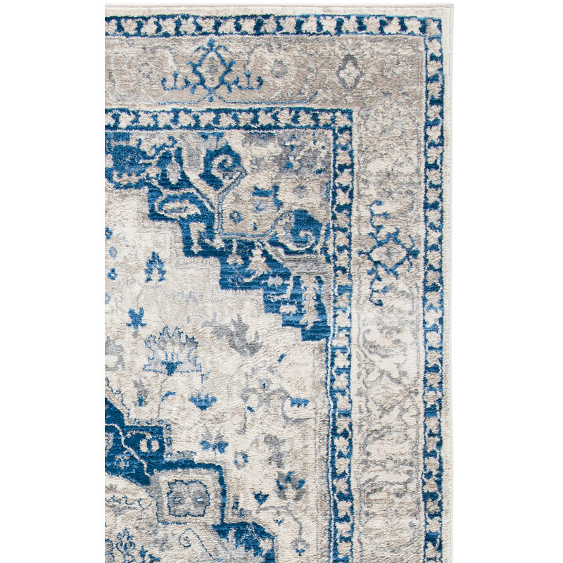 Tapis ivoire / bleu Aurich 851, Rectangle 3 pi x 5 pi