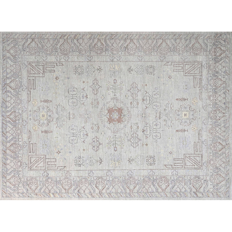 Tapis rectangulaire en laine noué à la main Oushak
