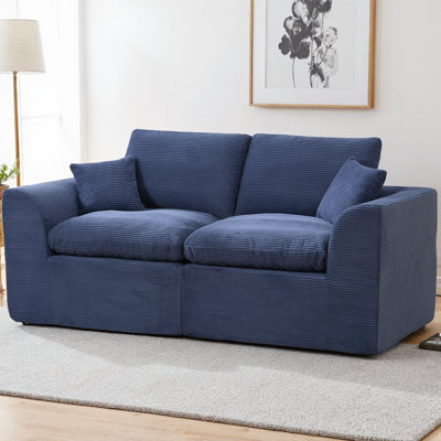 Modular Cloud Sectional Sofa 2-Seater Sofa with Removable Cushion Covers, Soft Corduroy Cloud Couch No Assembly Required, Modern Living Room Bedroom Furniture