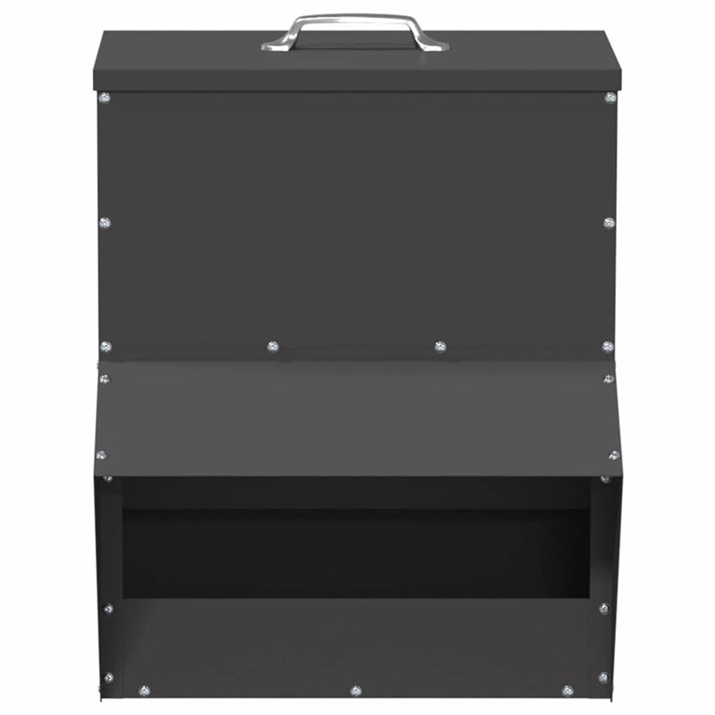 Cold-Rolled Steel Feeder, 43.5cm H x 35cm W x 20.5cm D, Black