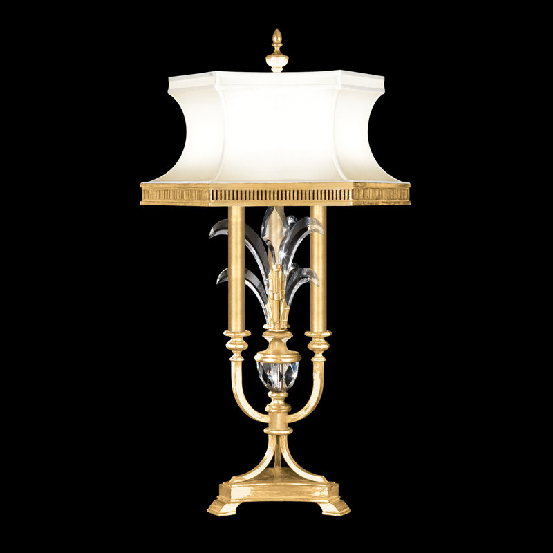 Beveled Arcs Metal Table Lamp, Gold 