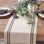 Chemin de table - Taupe / Noir - Rayures françaises, style campagne, collection de tables de salle à manger
