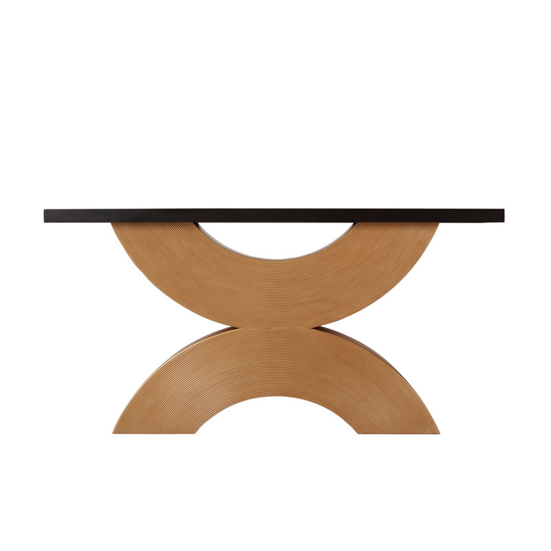Jamie Drake Oak and Gilt Reed Console Table