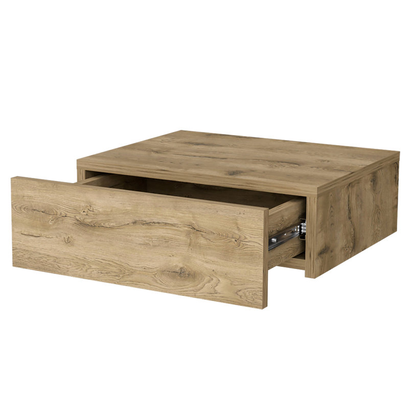 Élégante table de chevet flottante avec tiroir de rangement intérieur pratique pour la décoration de la chambre à coucher et la fonction spacieuse