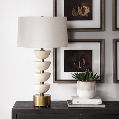 Lampe de table Everly Quinn Hickmon Travertine