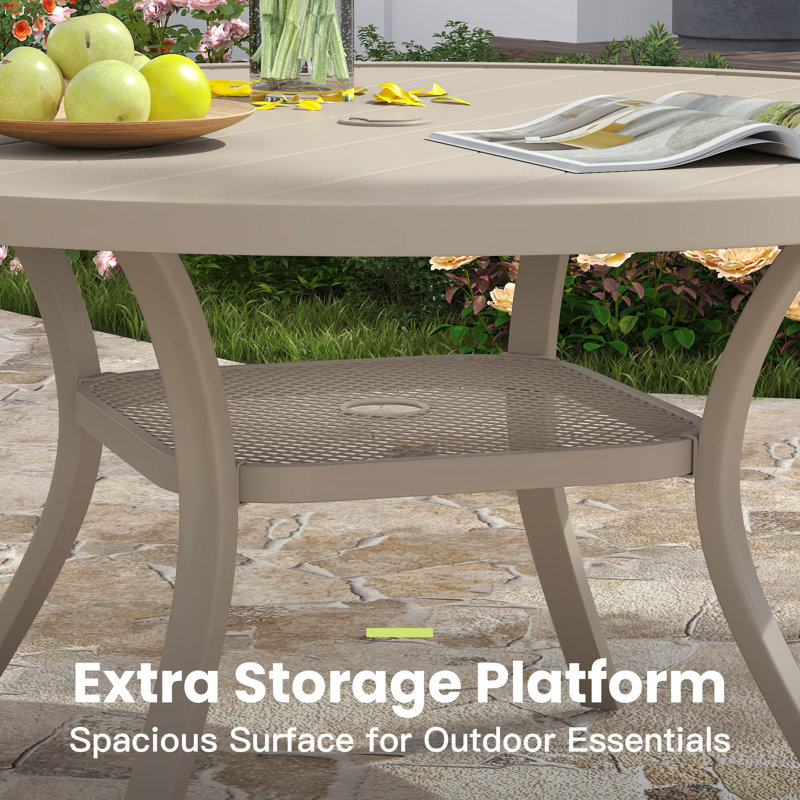 47" Round Patio Dining Tabe, Sandshell