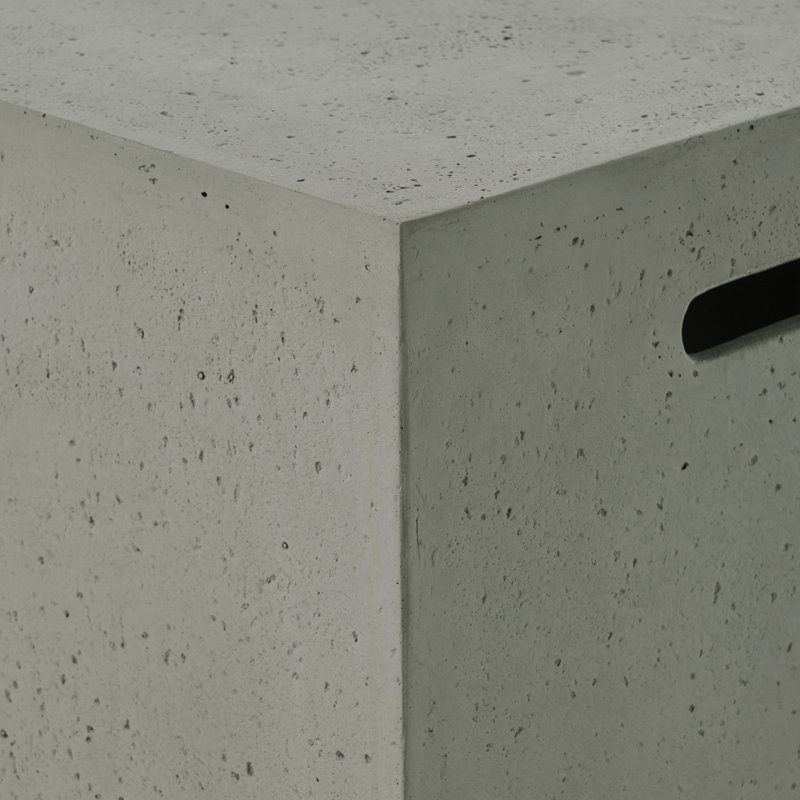 Porte-réservoir moderne en béton léger - Table d'appoint 16,25 po, multifonctionnel sans assemblage pour intérieur / extérieur