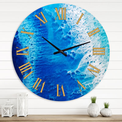 Waves Epoxy ResIn Art V - Horloge murale moderne