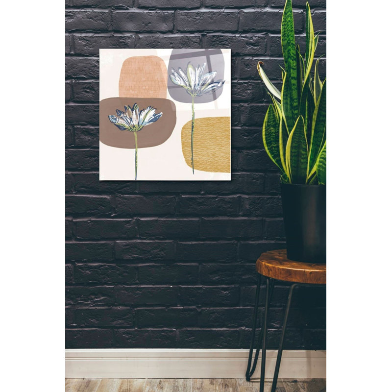 «Soft Floral I» par Linda Woods, art mural en verre acrylique, H 24 po x l 24 po x P 0,12 po