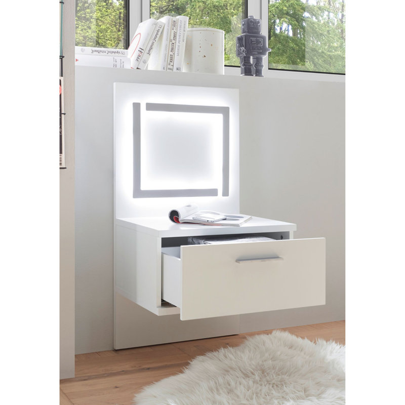 1 Drawer Bedside Table, White