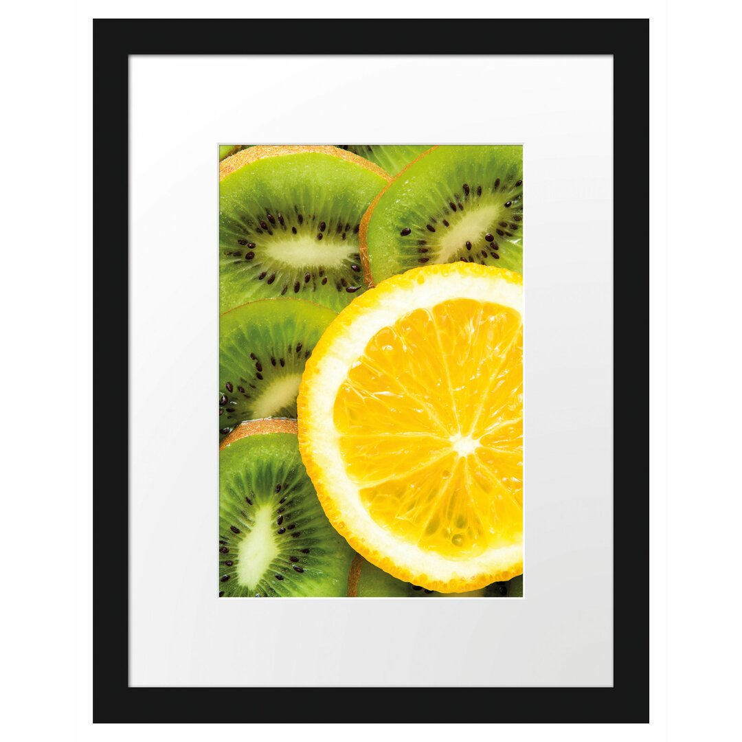 Gerahmtes Poster Orange und Kiwi Scheiben