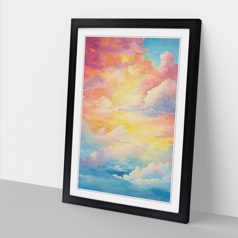 Single Picture Frame Print on Wood, Black Framed, 46cm H x 34cm W