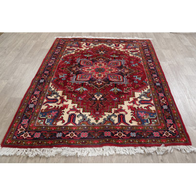 Geometric Red   Area Rug 5x6