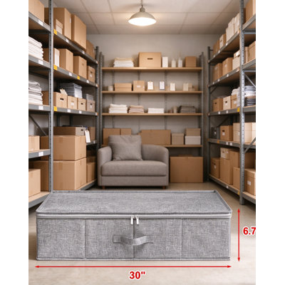 Contenants de rangement sous le lit avec couvercle à fermeture à glissière, sacs de rangement sous le lit en tissu structuré avec poignées et pochette pour étiquettes, rangement peu encombrant pour les chambres à coucher, les dortoirs et les placar