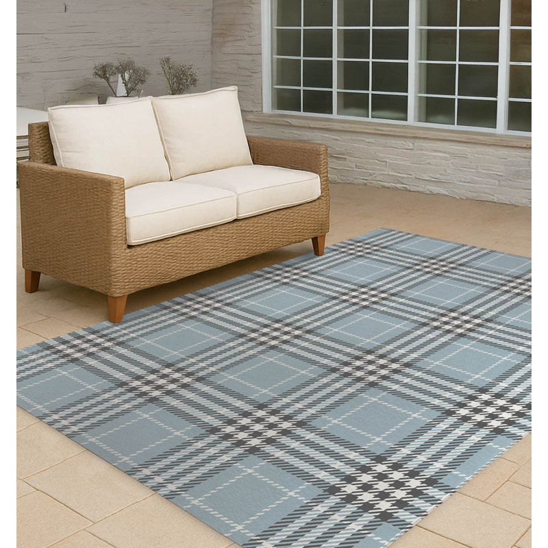 Christopher's Plaid Non-Slip Outdoor Rug, Rectangle 3' x 5'