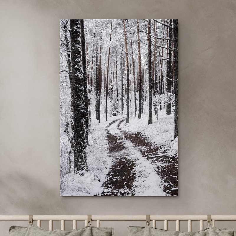 «Winter Snow Forest Trees» sur, H 24 po x l 16 po, Toile tendue