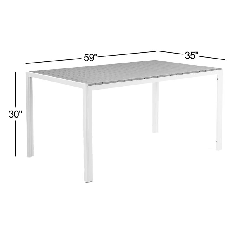 Rectangular 6 - Person 59'' L Outdoor, Gray, Gray