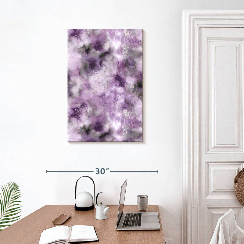 Avery marbre aquarelle très mauve Peri, H 30 po x l 20 po