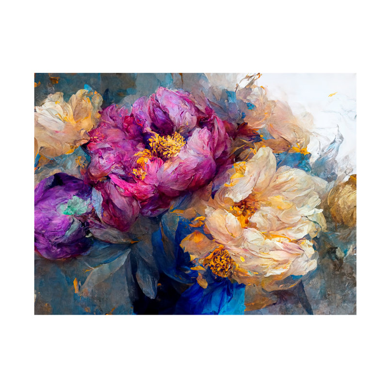 Art sur toile, pivoine bolognaise, I, H 14 po x l 19 po