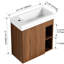 Meuble-lavabo de 20 po, lavabo en résine, porte, élégant, peu encombrant, hygiénique, abat-jour en noyer de 20 po, conception à fermeture en douceur, économiseur