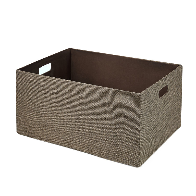 Taupe Faux-Linen Rectangular Basket Organizer Set