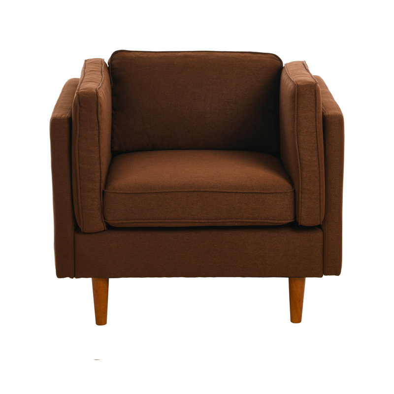 Atley High Sided Armchair, Brown Fabric